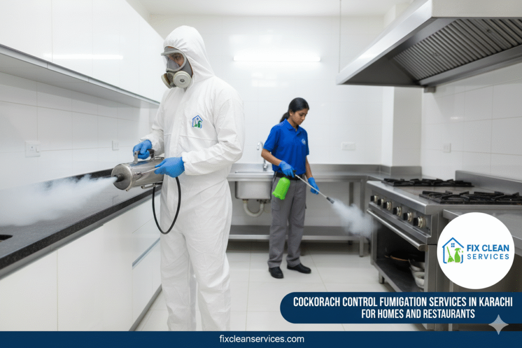 Cockroach control fumigation services in Karachi for homes and restaurants