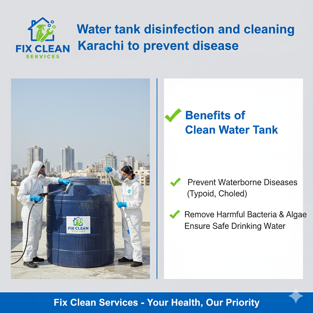 Water tank disinfection and cleaning Karachi to prevent disease