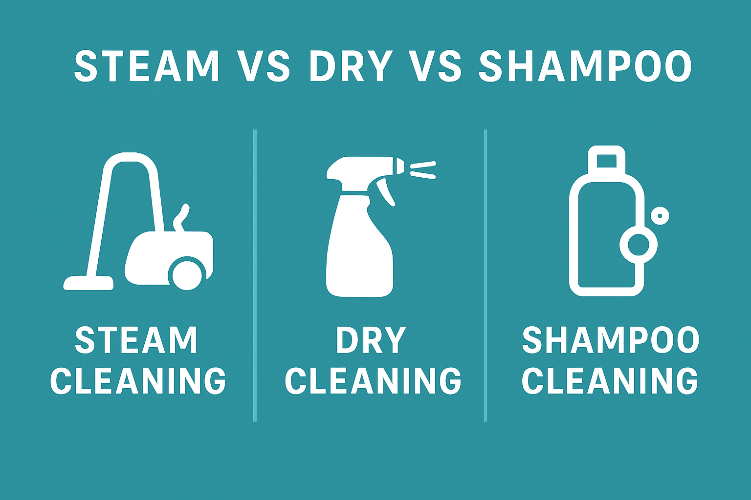 Steam Carpet Cleaning vs Dry Carpet Cleaning vs Shampoo Cleaning