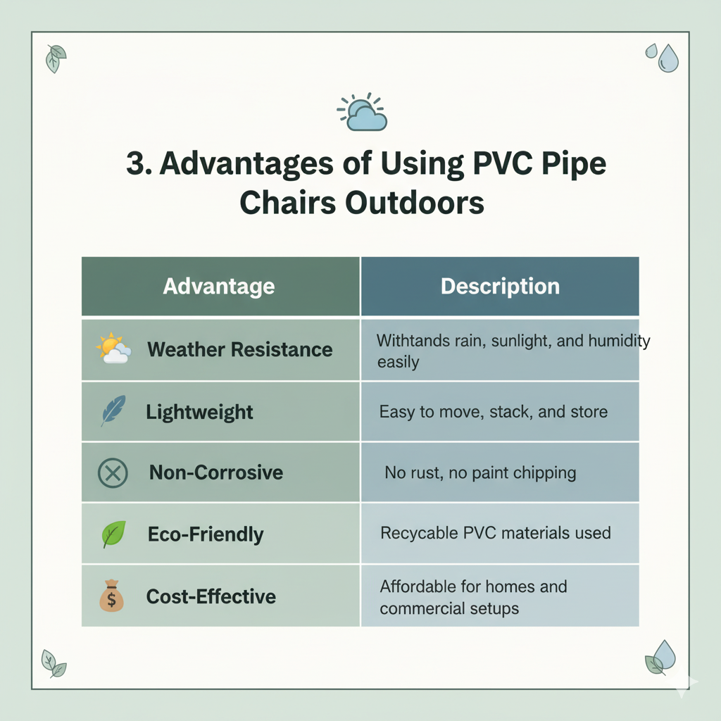 Advantages of Using PVC Pipe Chairs Outdoors