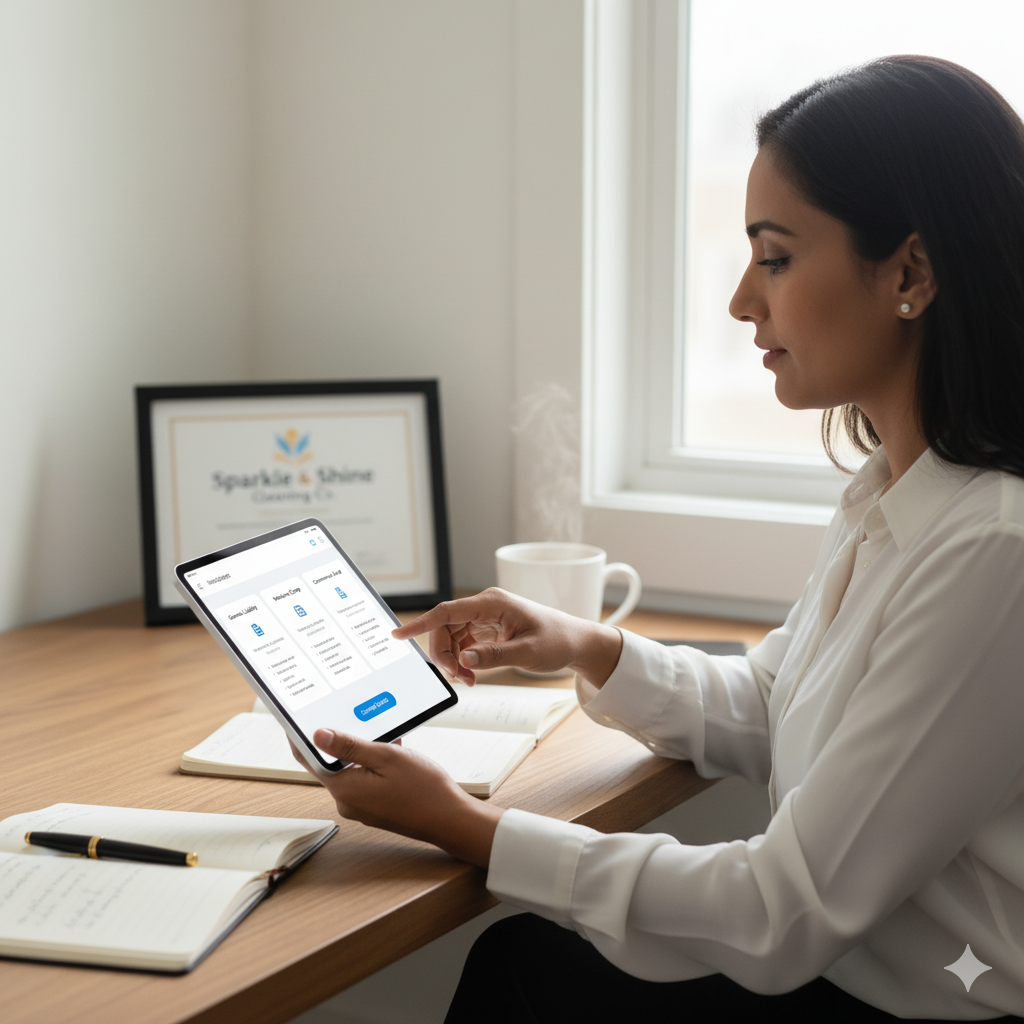 Insurance agent highlighting missed coverage points on contractor’s form