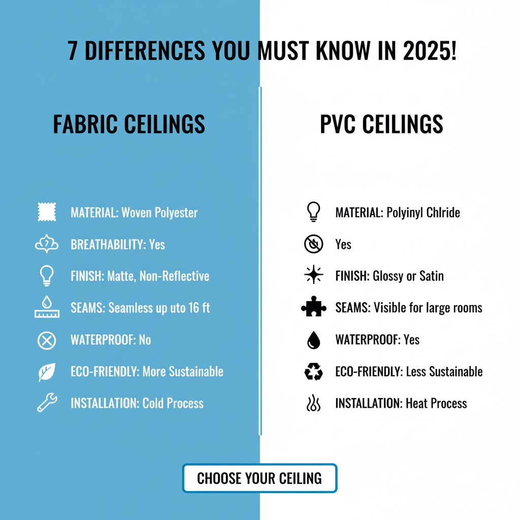 Fabric vs PVC Stretch Ceilings tips