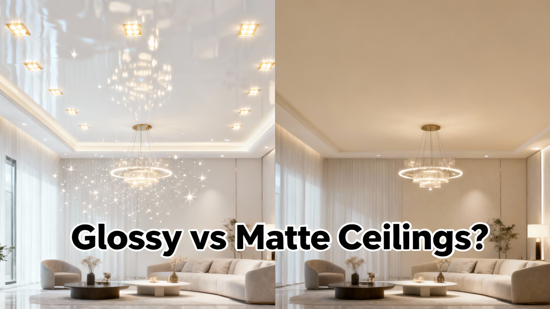 Glossy vs Matte Stretch Ceilings