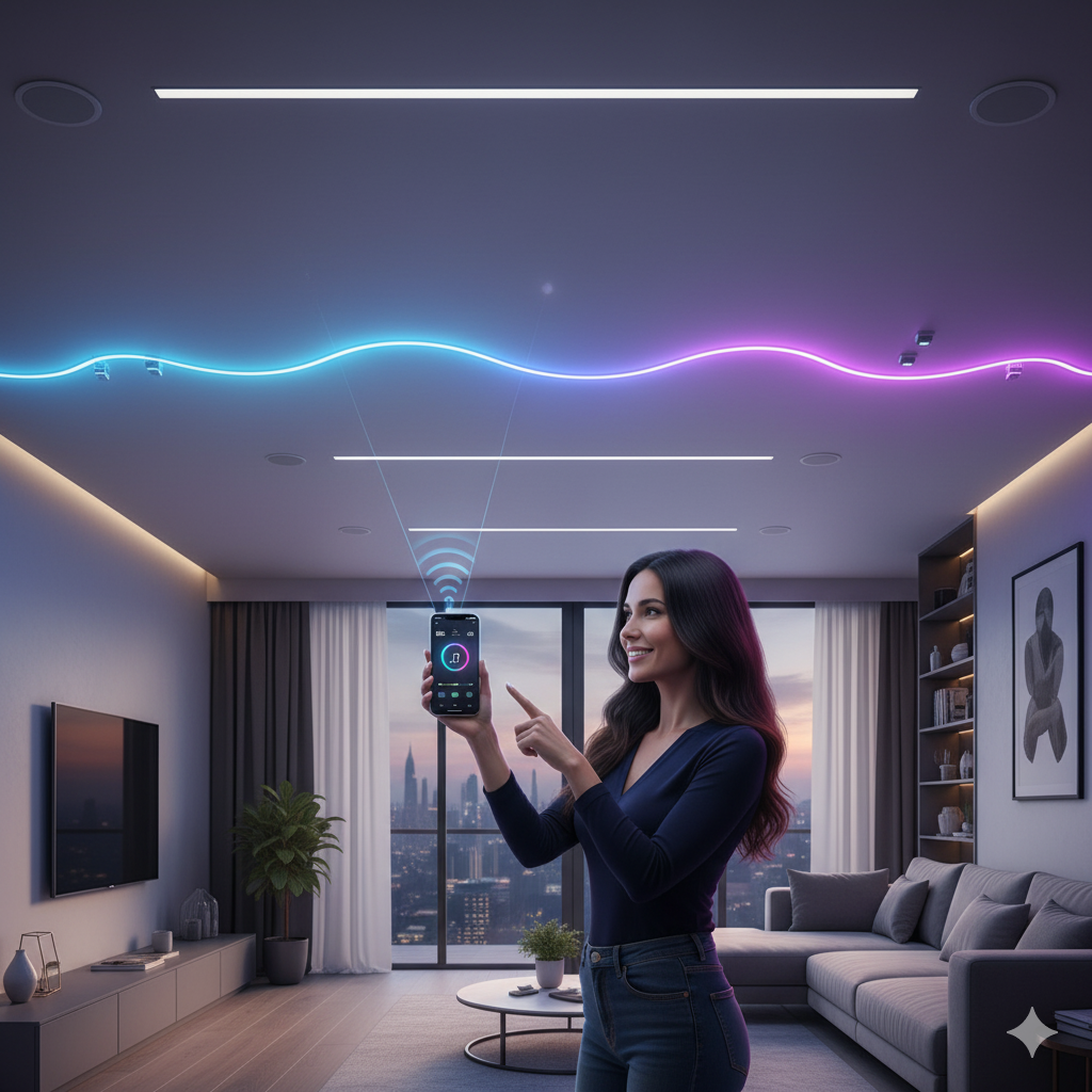Smart interior Home Integration Stretch ceilings revolution