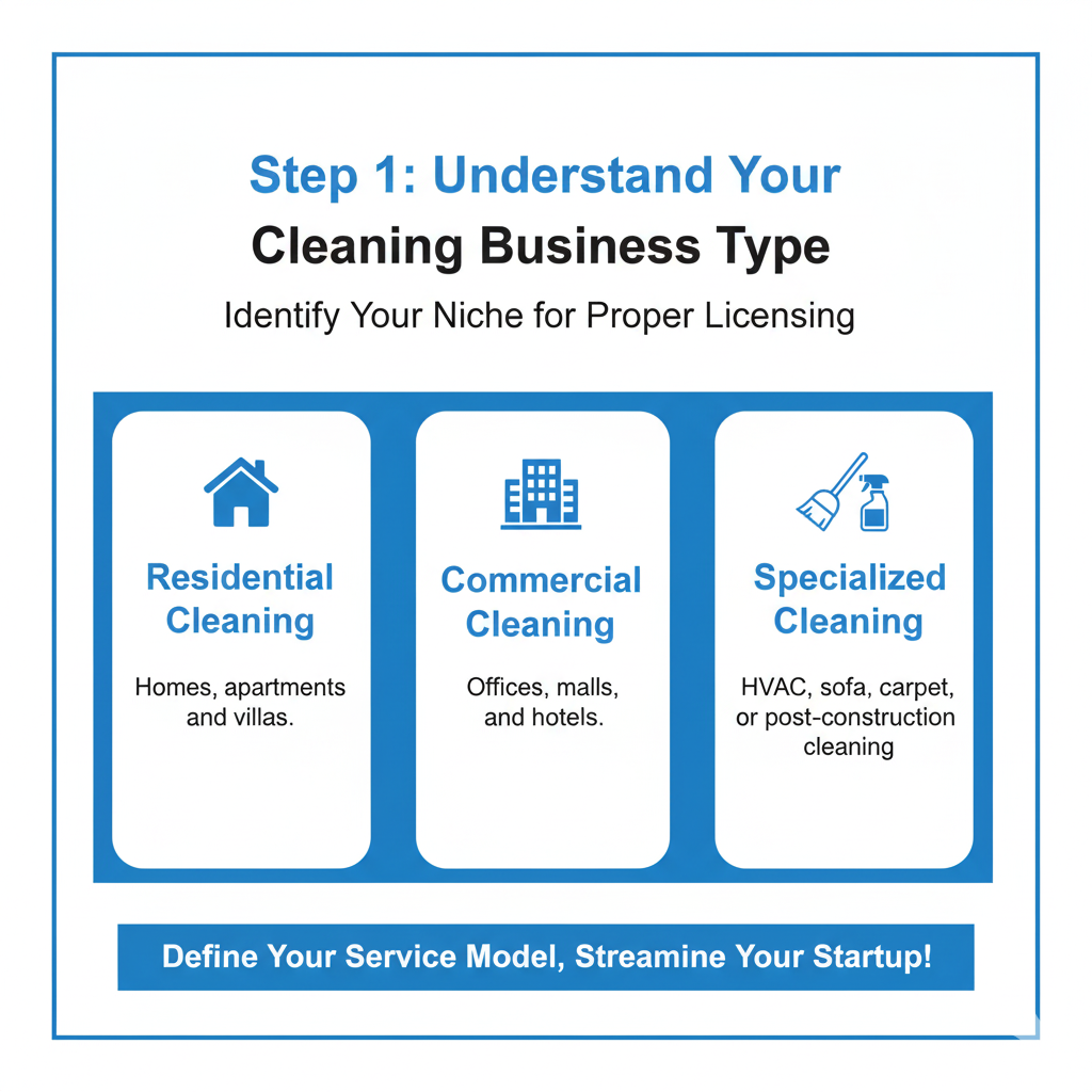 Understand Your Cleaning Business Type before applying for license