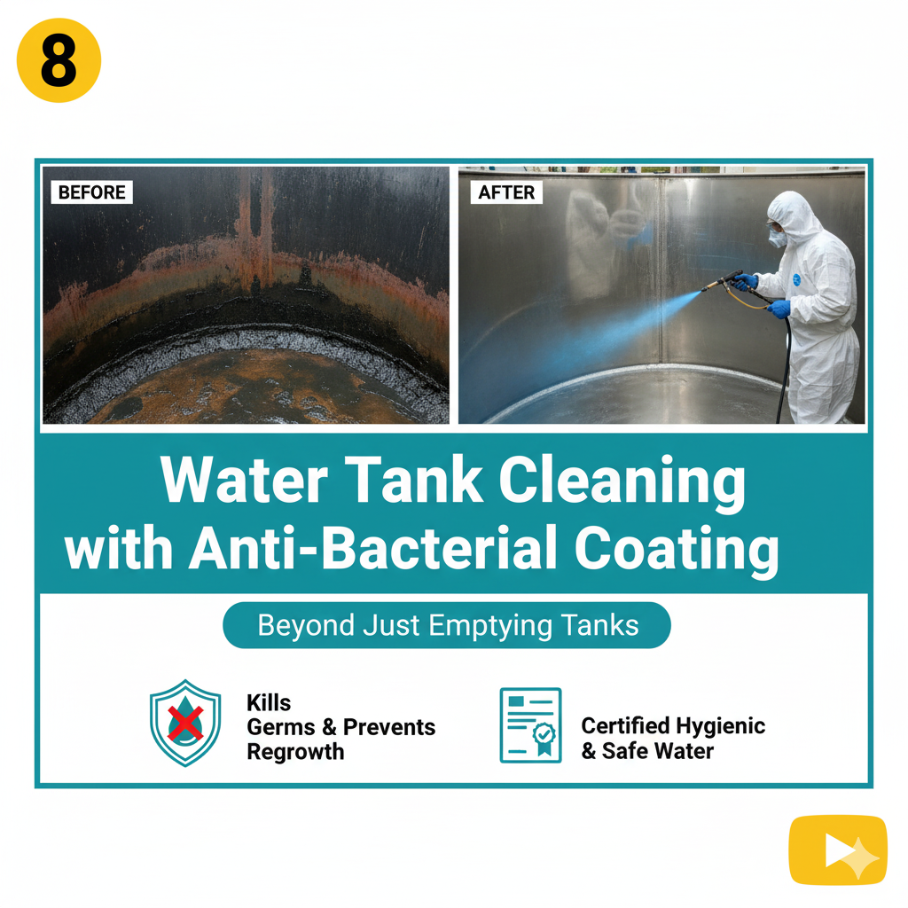 Water Tank Cleaning with Anti-Bacterial Coating