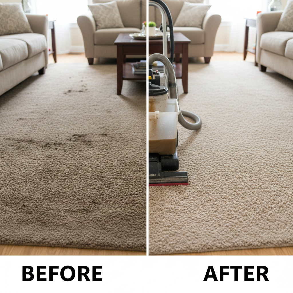 Carpet deep cleaning before and after
