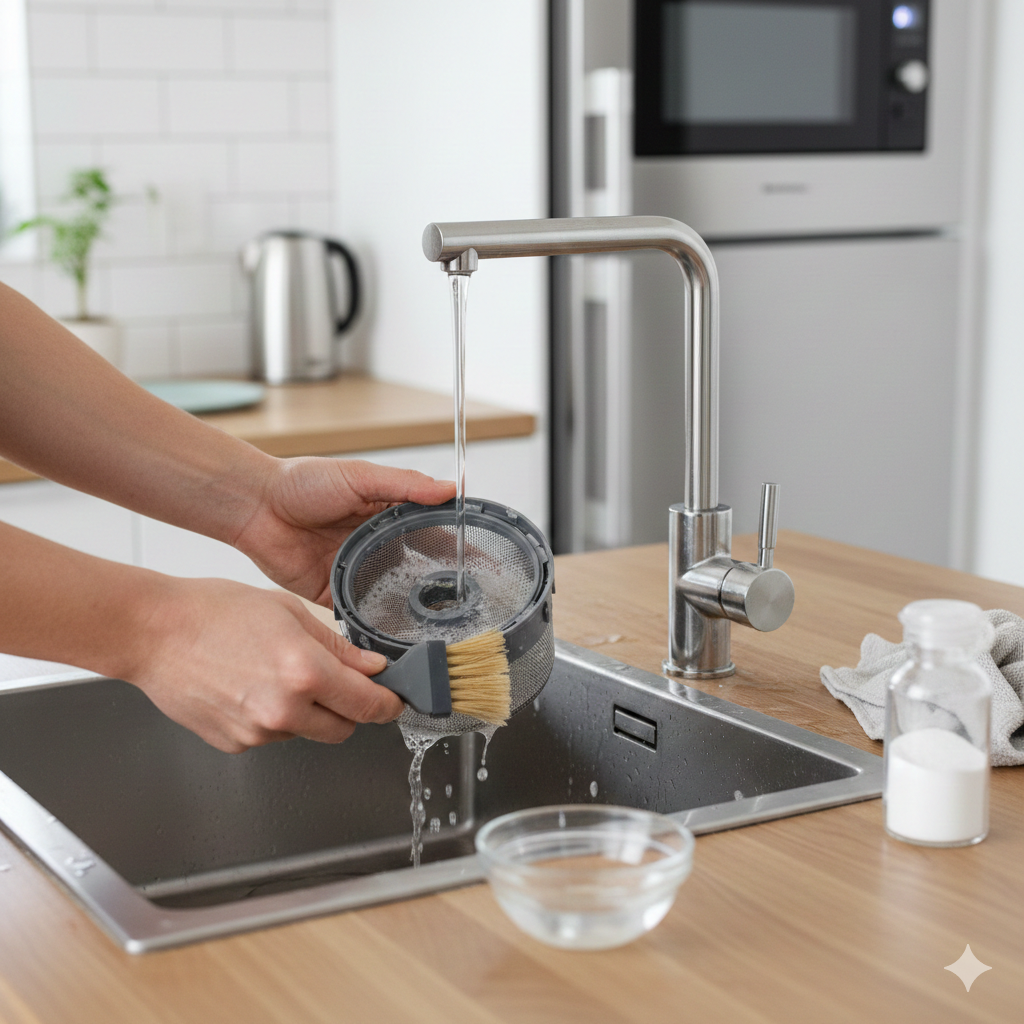 Cleaning dishwasher filter for deep cleaning