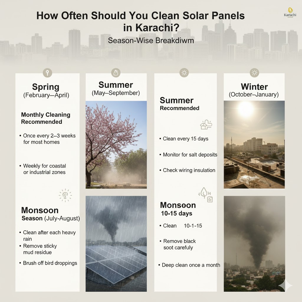 How Often Should You Clean Solar Panels in Karachi? (Season-Wise Breakdown)