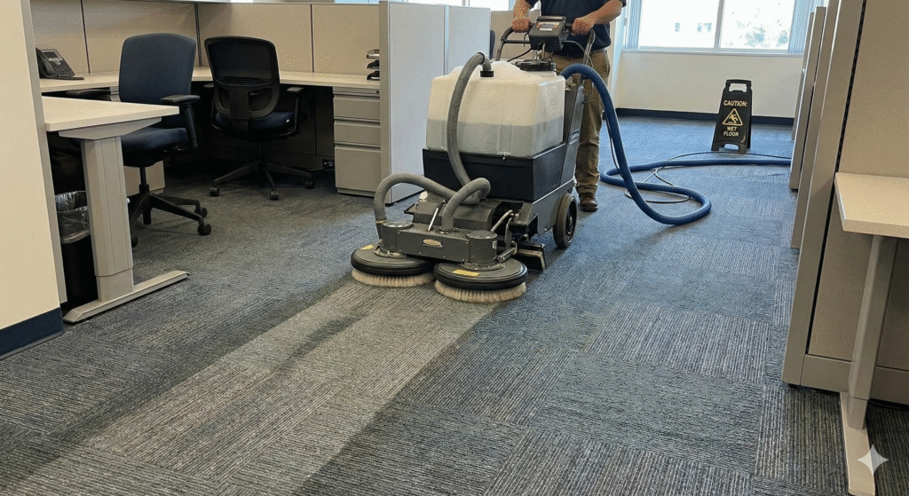 Industrial carpet cleaning machine deep cleaning office carpet