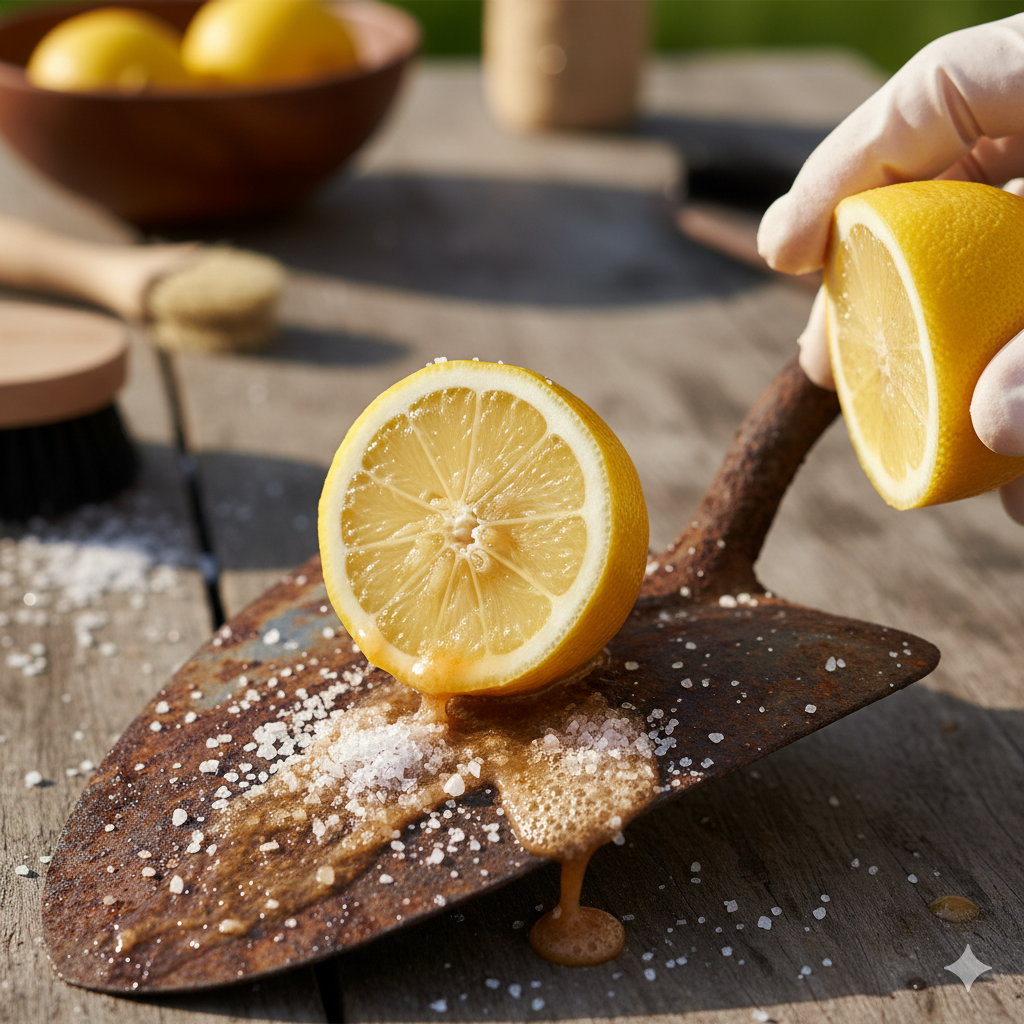 Lemon and salt used for natural rust cleaning