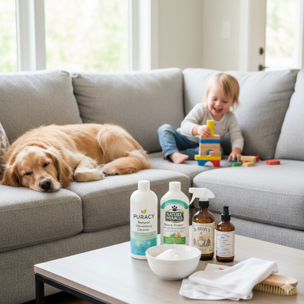 Non-toxic sofa cleaning products safe for children and pets