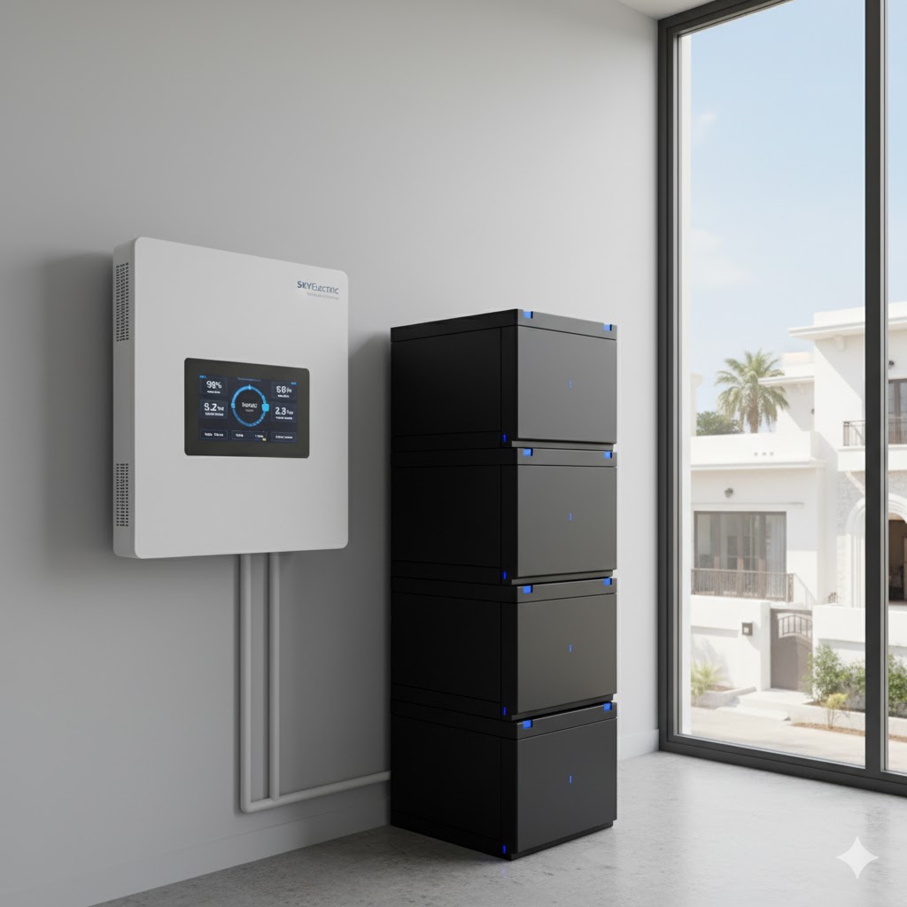 SkyElectric hybrid solar setup with smart monitoring console in Pakistan