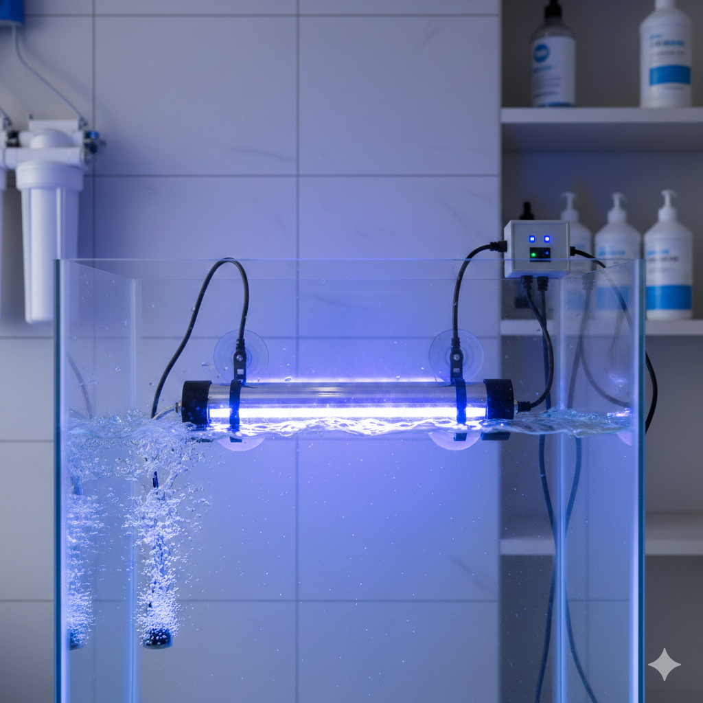 UV light sterilizer used in water tank