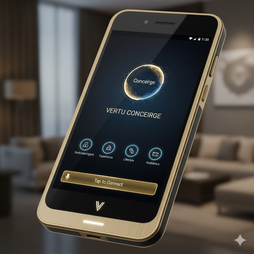Vertu Concierge app interface shown on phone screen