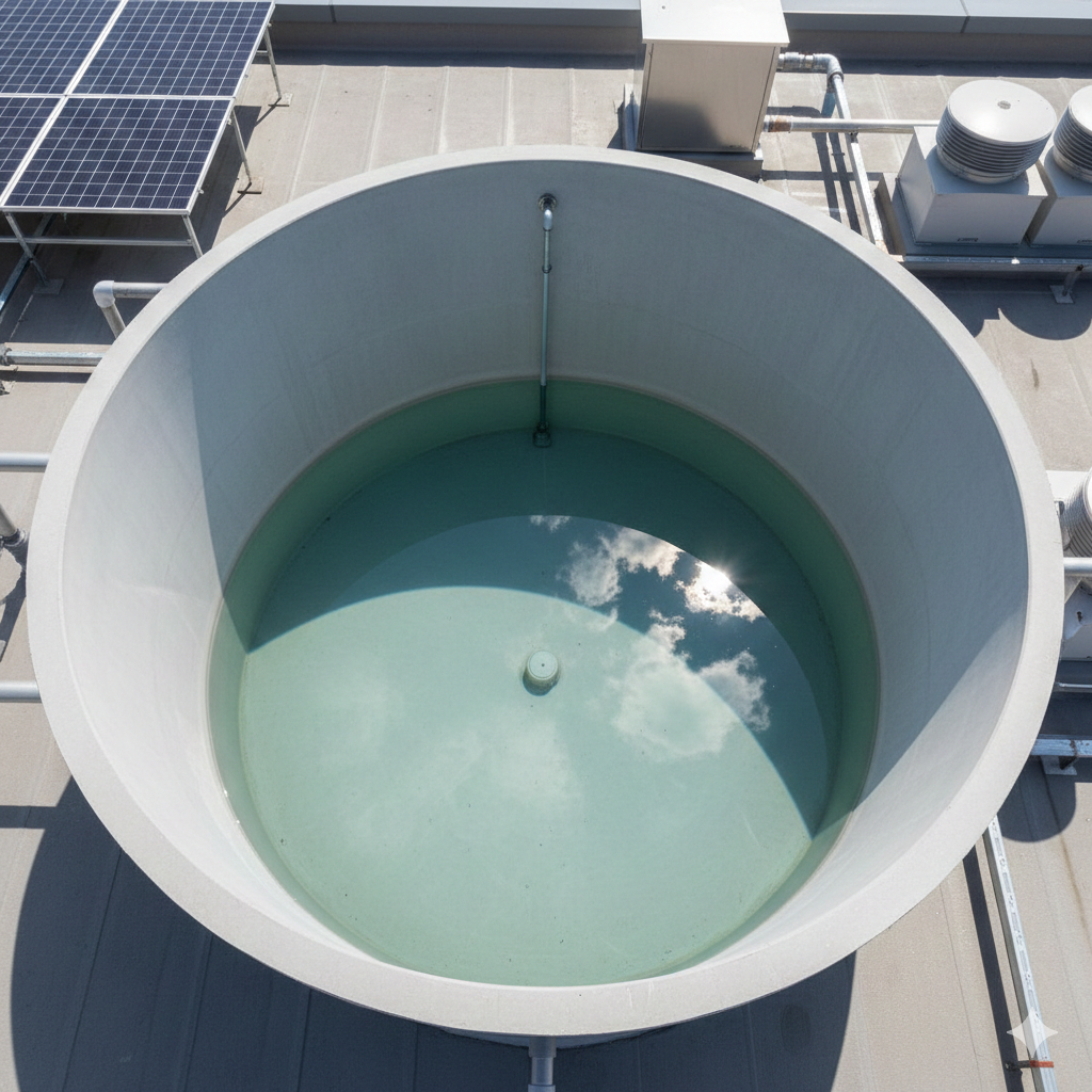 clean vs dirty overhead water tank